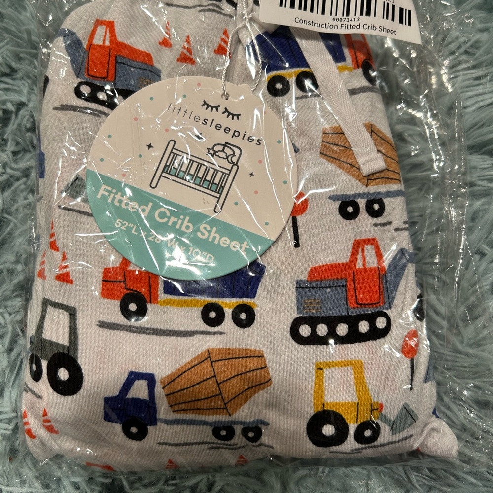 NEW Little Sleepies Construction Crib Sheet